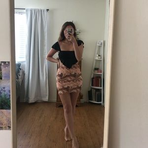 Orange wave mini skirt by beige botany